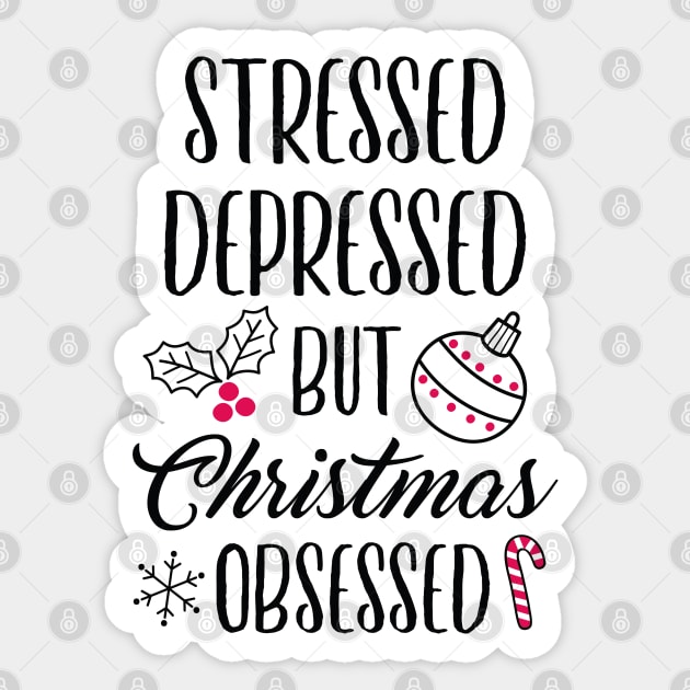 Christmas Obsessed Sticker by LuckyFoxDesigns